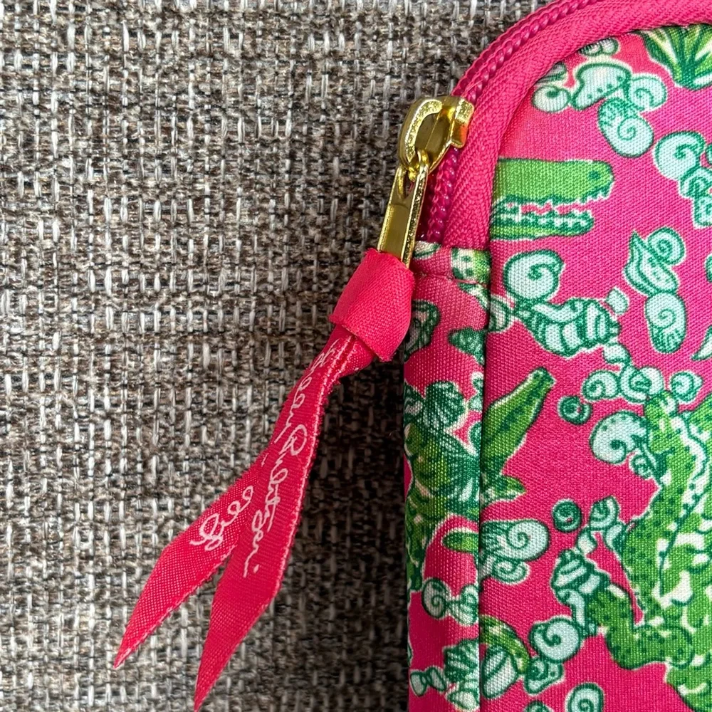 Lilly Pulitzer Alligator Ipad Tablet Sleeve‎ Zip Cover Case Pink Green 10x8 Tech